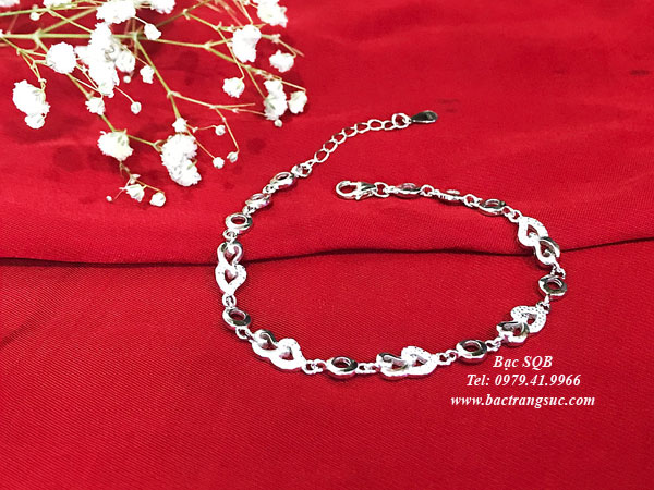 Lắc tay bạc nữ Thái họa tiết