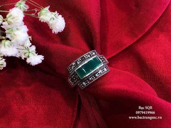 Nhẫn bạc nữ đính đá RI-1640