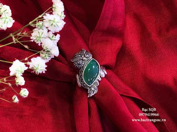 Nhẫn bạc hình cú mèo cá tính RI-2407
