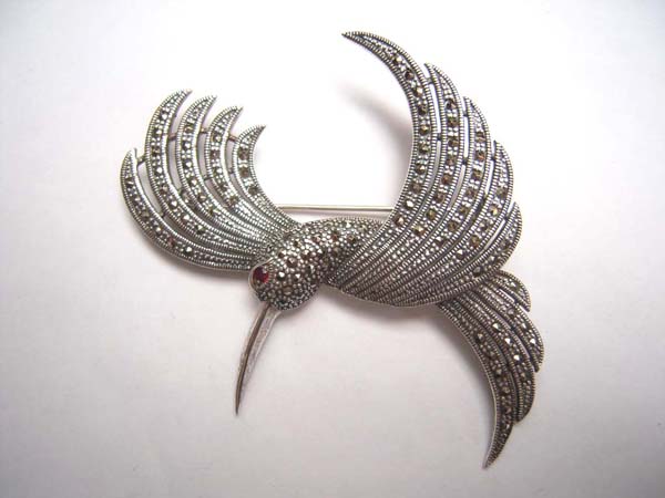 Off10%-Cài Áo Bạc Marcasite