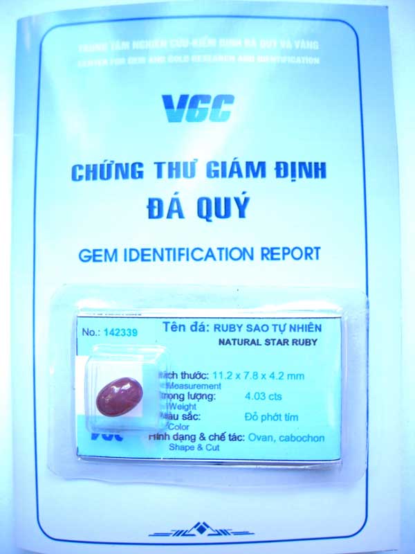 Ruby SAO tự nhiên Việt nam TÀI LỘC