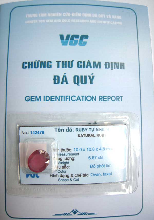 Đá ruby tự nhiên cắt - TÀI LỘC, MAY MẮN có giấy kiểm định