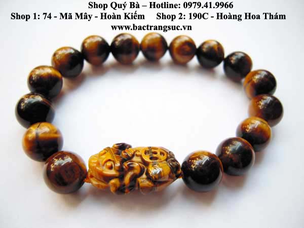 OFF 15% - Vòng tay đá mắt hổ cụ tỳ hưu quí phái