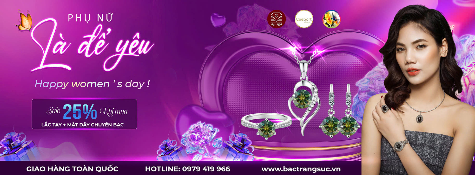 Bạc trang sức SQB - Khuyến mãi Sale up to 70%