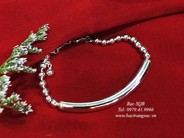 Lắc tay bạc bi cá tính BRA1463