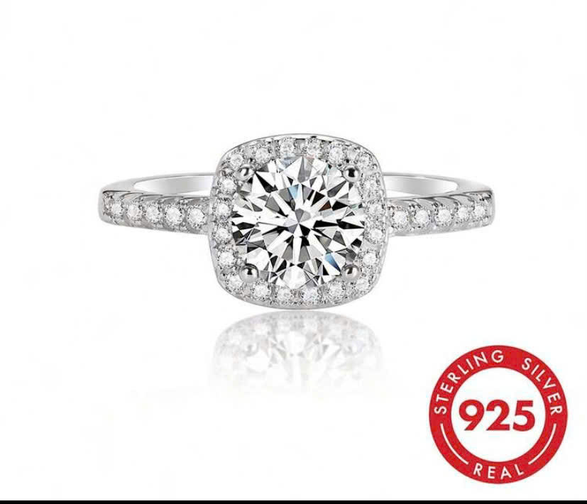 NHẪN BẠC KIM CƯƠNG MOISSANITE MOI- 76