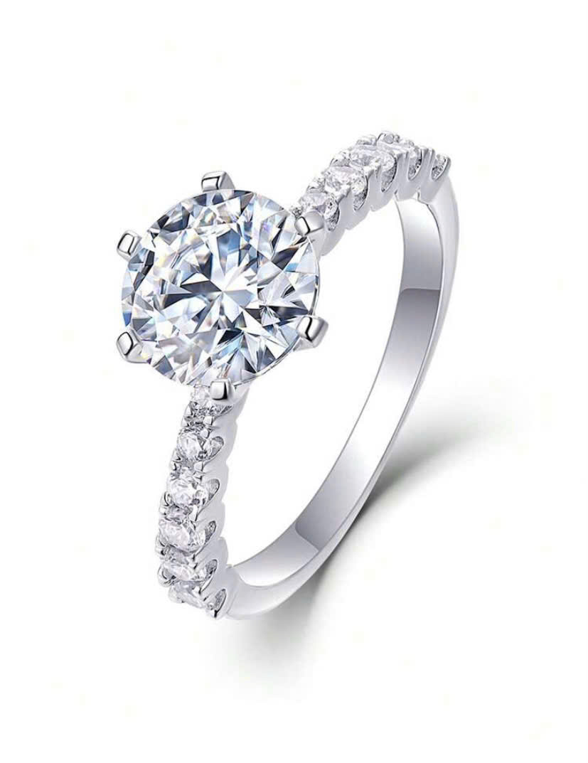 NHẪN BẠC KIM CƯƠNG MOISSANITE MOI- 67