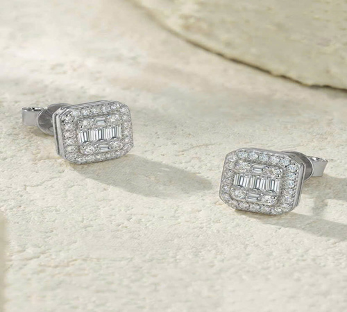 KHUYÊN TAI BẠC KIM CƯƠNG MOISSANITE MOI-66