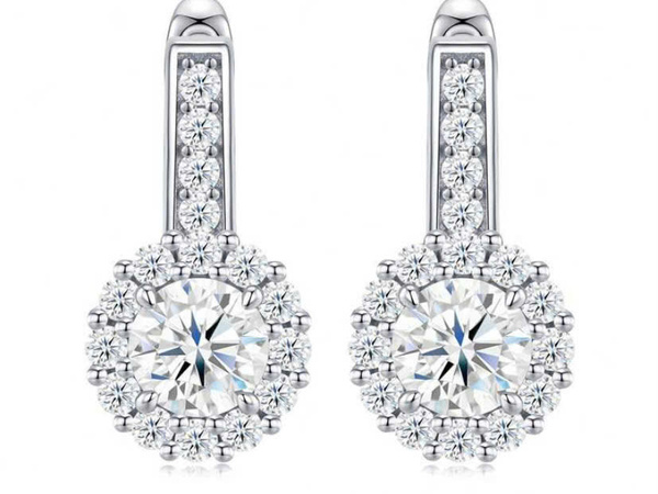 KHUYÊN TAI BẠC KIM CƯƠNG MOISSANITE MOI-58