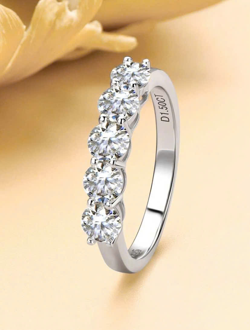 NHẪN BẠC KIM CƯƠNG MOISSANITE MOI- 59