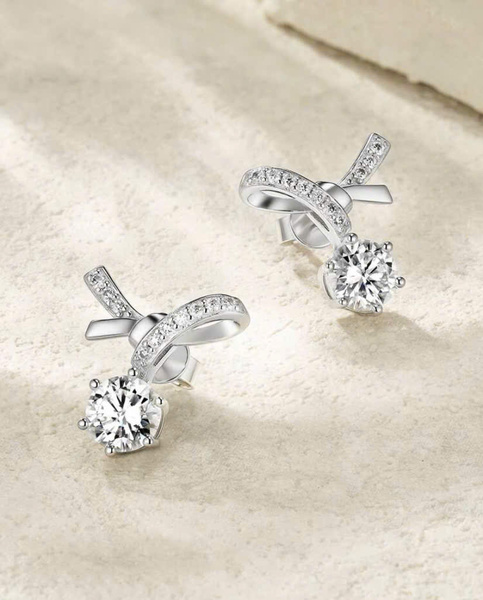 KHUYÊN TAI BẠC KIM CƯƠNG MOISSANITE MOI-65