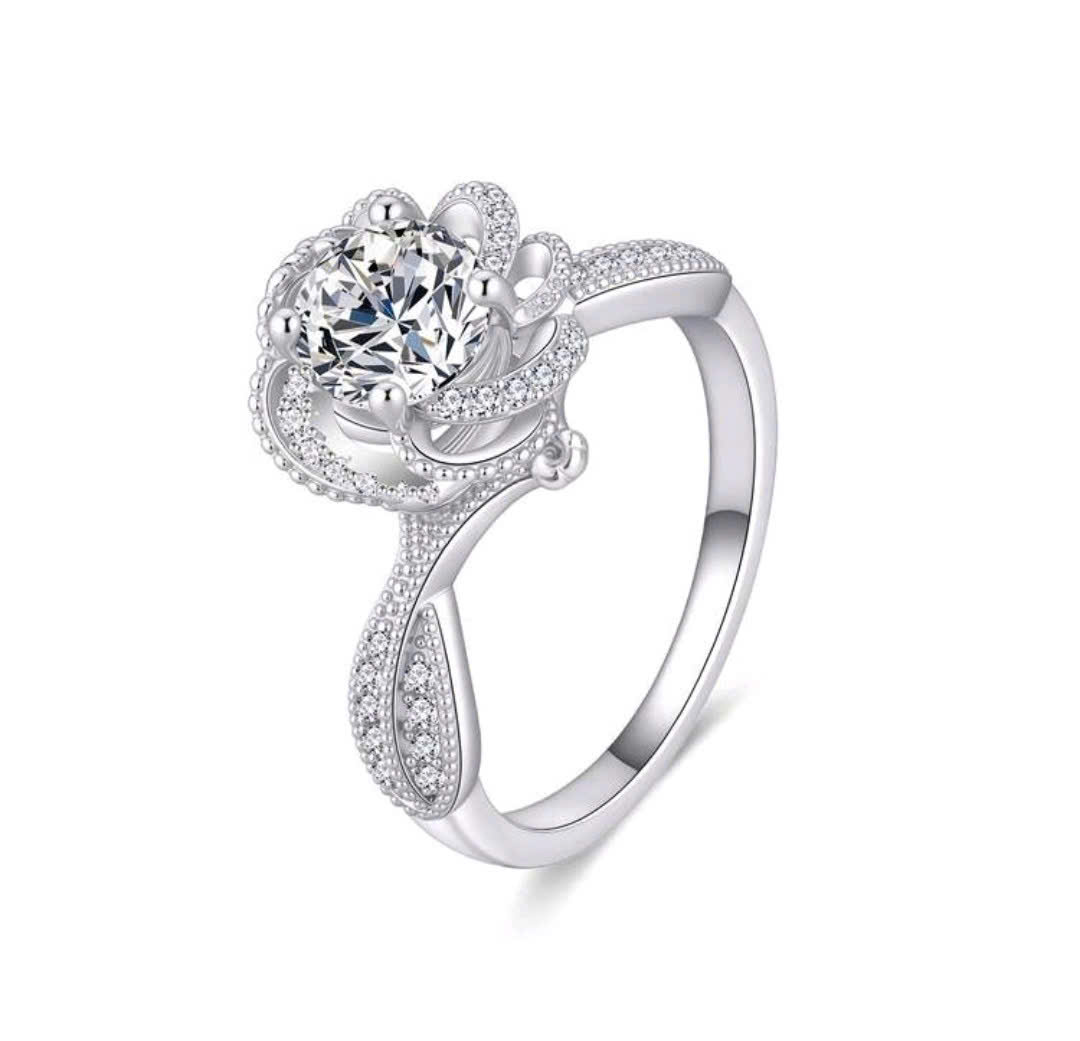 NHẪN BẠC KIM CƯƠNG MOISSANITE MOI- 69