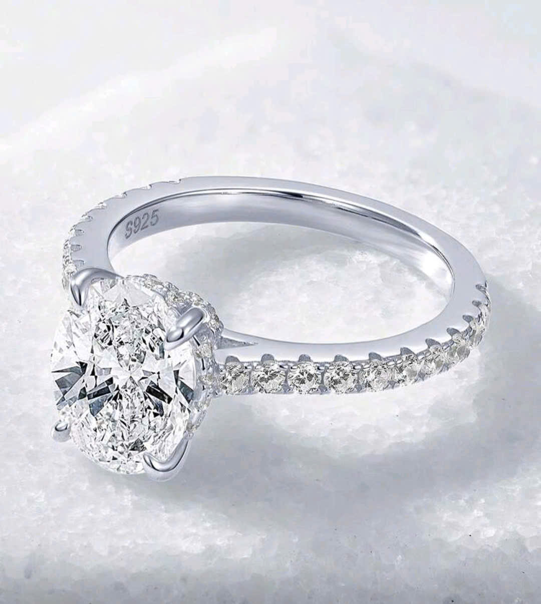 NHẪN BẠC KIM CƯƠNG MOISSANITE MOI- 80